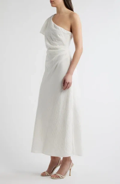 Sam Edelman Draped One-shoulder Dress In White