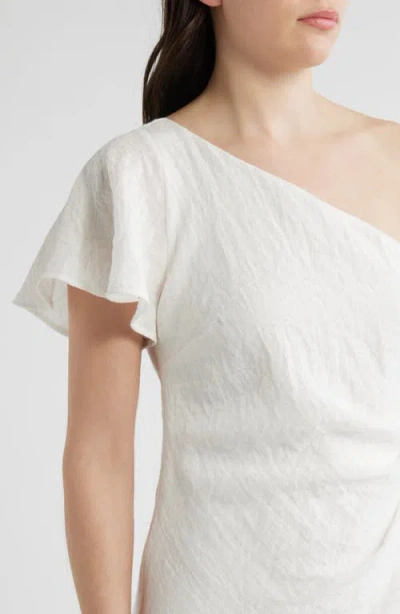 Sam Edelman Draped One-shoulder Dress In White