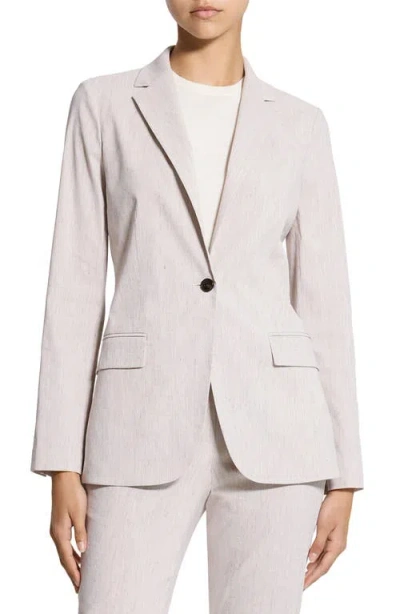 Theory Staple Linen Blend Blazer In Neutral