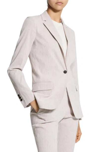 Theory Staple Linen Blend Blazer In Neutral