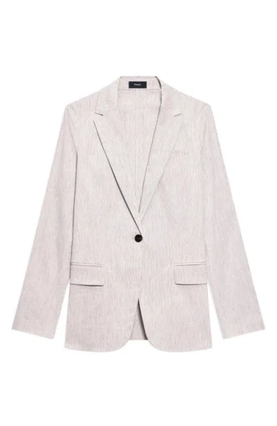 Theory Staple Linen Blend Blazer In Neutral