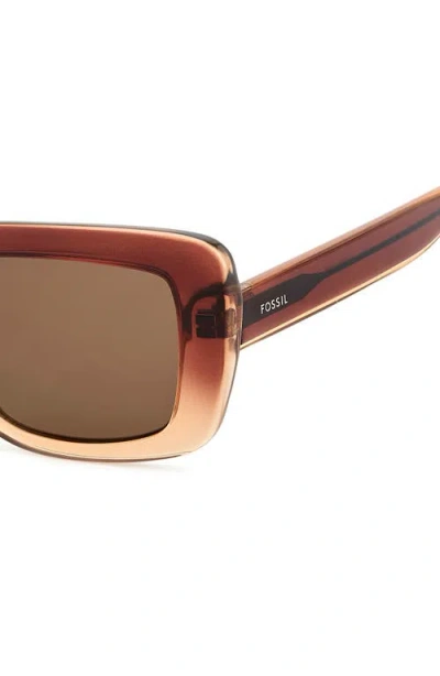 Fossil 52mm Gradient Rectangular Sunglasses In Gray