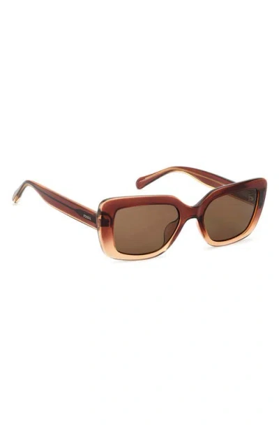 Fossil 52mm Gradient Rectangular Sunglasses In Gray