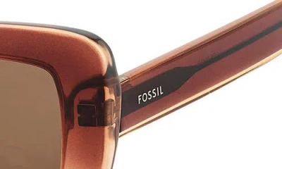 Fossil 52mm Gradient Rectangular Sunglasses In Gray