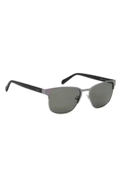 Fossil 56mm Rectangular Sunglasses In Metallic