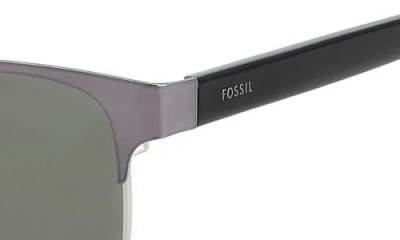 Fossil 56mm Rectangular Sunglasses In Metallic