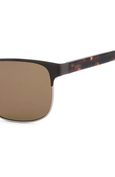 Fossil 56mm Rectangular Sunglasses In Green