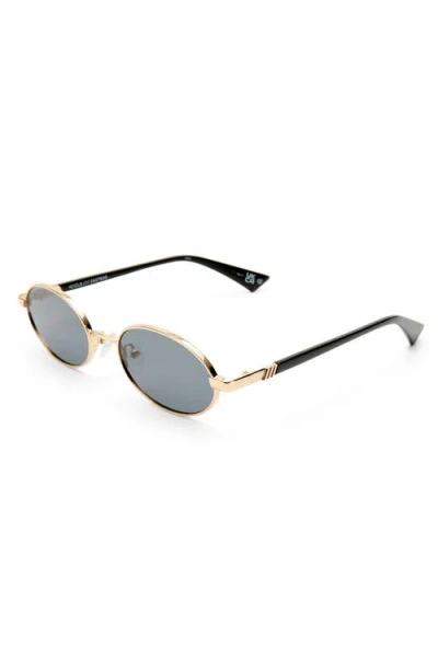 Le Specs 55mm Icicle Oval Sunglasses In Gray