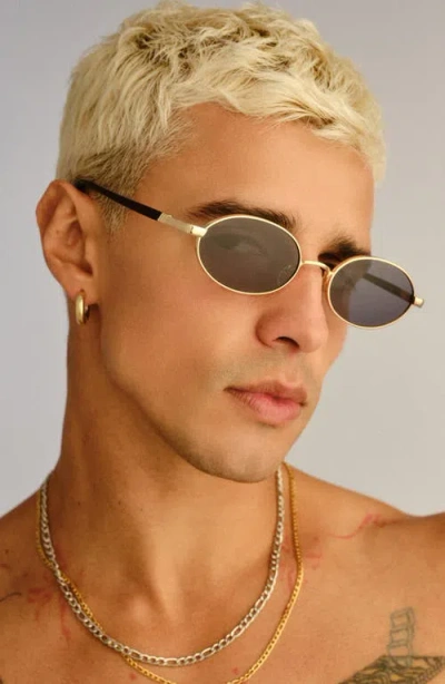 Le Specs 55mm Icicle Oval Sunglasses In Gray