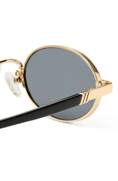 Le Specs 55mm Icicle Oval Sunglasses In Gray