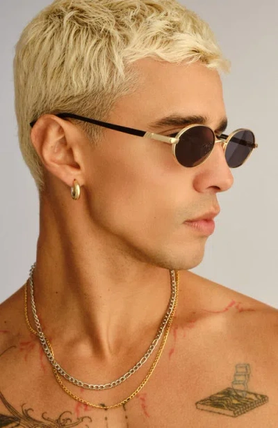 Le Specs 55mm Icicle Oval Sunglasses In Gray