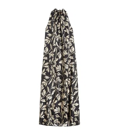 Max Mara Cartone Beaded Floral-print Maxi Dress In Multi