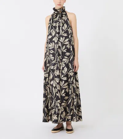 Max Mara Cartone Beaded Floral-print Maxi Dress In Multi