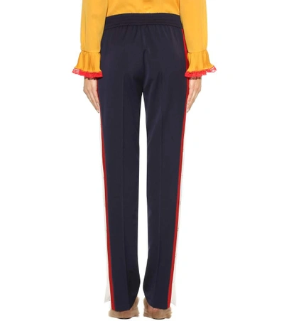 Shop Gucci Wool And Silk Trousers In Blue