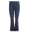 Mother The Insider Crop Step Fray Striped Jeans In Blue