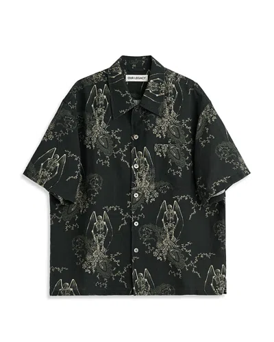 Our Legacy Mens Death Paisley Print Graphic-print Short-sleeve Cotton And Linen Shirt In Multi