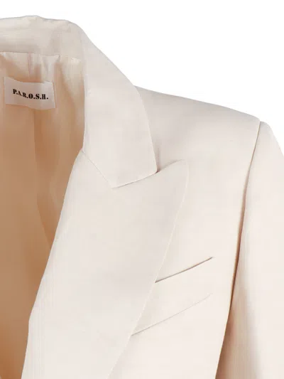 P.a.r.o.s.h Single Breasted Jacket In White