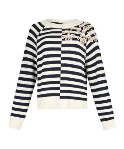 Liu •jo Stone-embroidery Sweater In Multi