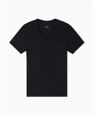 Armani Exchange Basic V-neck T-shirt In Black