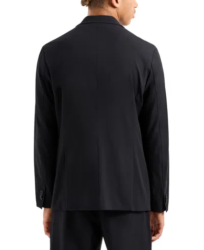 Armani Exchange Men's Solid Notch Lapel Stretch Blazer In Black