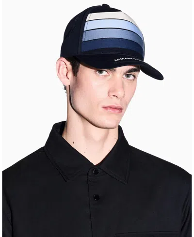 Armani Exchange Hat With Visor In Blue