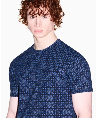 Armani Exchange Patterned T-shirt In Blue