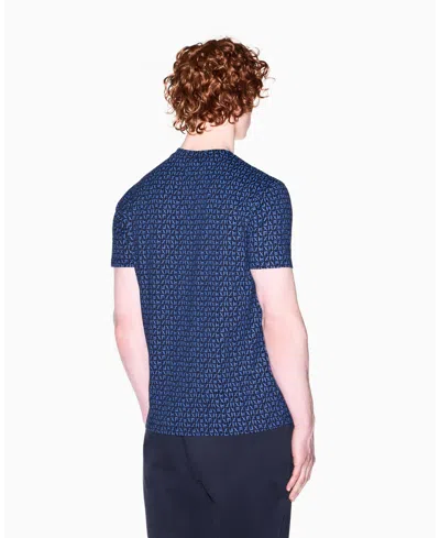 Armani Exchange Patterned T-shirt In Blue