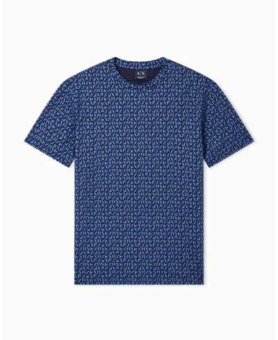 Armani Exchange Patterned T-shirt In Blue