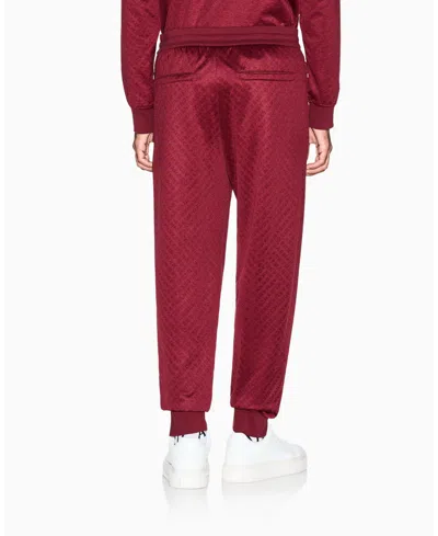 Armani Exchange Micro-textured Jogger Pants In Red