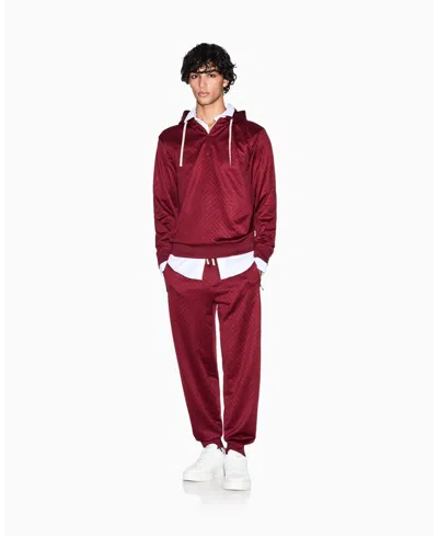 Armani Exchange Micro-textured Jogger Pants In Red