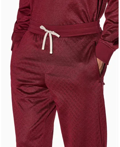 Armani Exchange Micro-textured Jogger Pants In Red