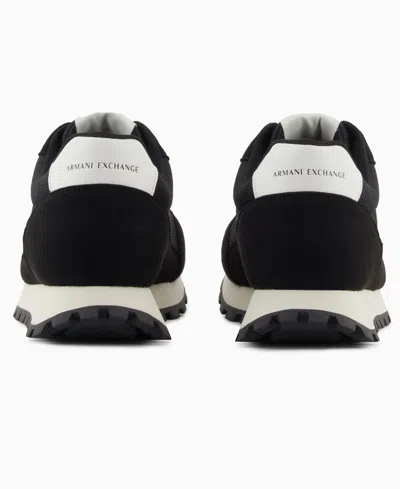 Armani Exchange Logo-detail Mesh Panel Sneakers In Black