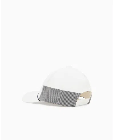 Armani Exchange Logo Baseball Cap In White