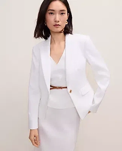 Ann Taylor The Short One Button Blazer In White