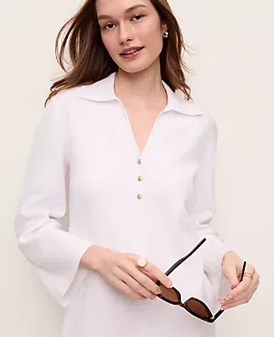 Ann Taylor Collared Shift Dress In Neutral