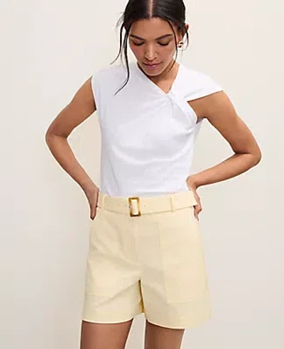 Ann Taylor Weekend Belted Short In White