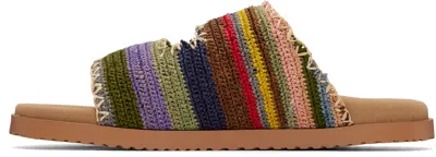 Dsquared2 Multicolor Striped Sandals In Multi