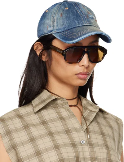 Acne Studios Embroidered Logo Cap In Blue