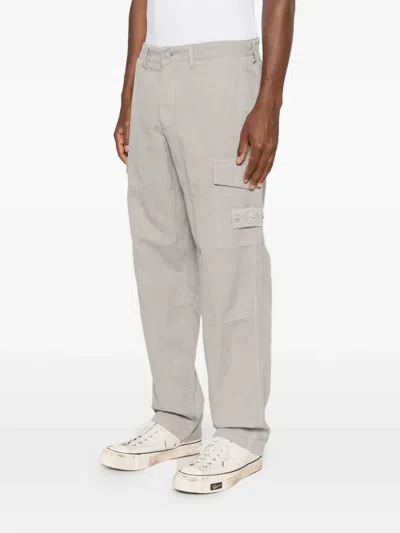 Stone Island Compass-patch Cargo Pants In Gray