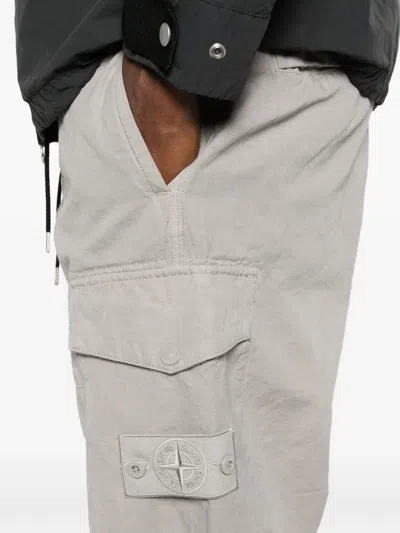 Stone Island Compass-patch Cargo Pants In Gray