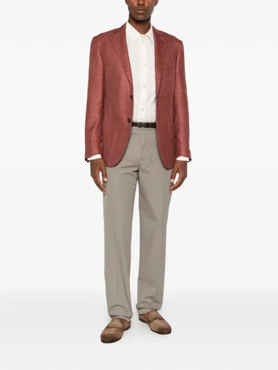 Corneliani Single-breasted Blazer In Red