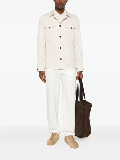 Corneliani Buttoned Shirt Jacket In White