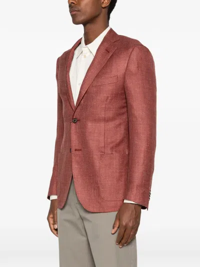 Corneliani Single-breasted Blazer In Red
