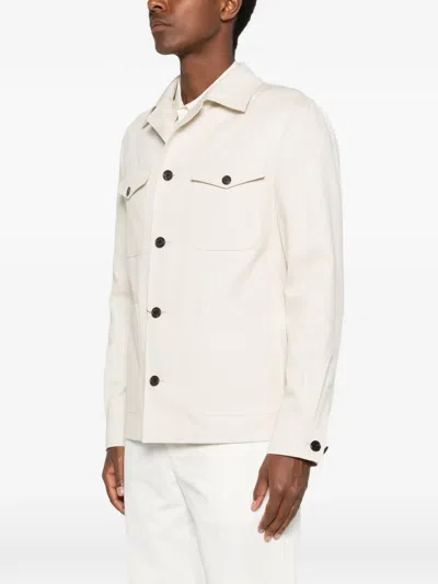 Corneliani Buttoned Shirt Jacket In White