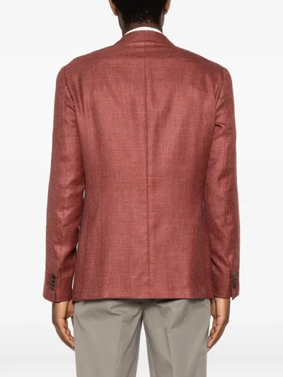 Corneliani Single-breasted Blazer In Red