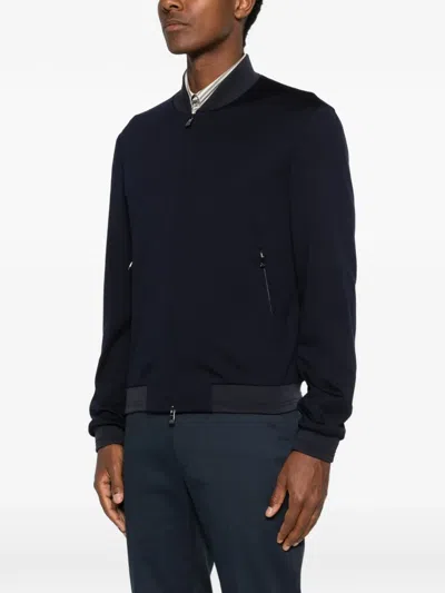 Corneliani Zip-up Bomber Jacket In Black