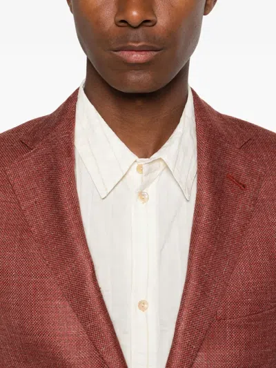 Corneliani Single-breasted Blazer In Red