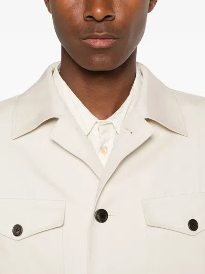 Corneliani Buttoned Shirt Jacket In White