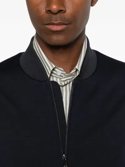 Corneliani Zip-up Bomber Jacket In Black