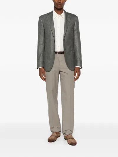 Corneliani Single-breasted Blazer In Gray